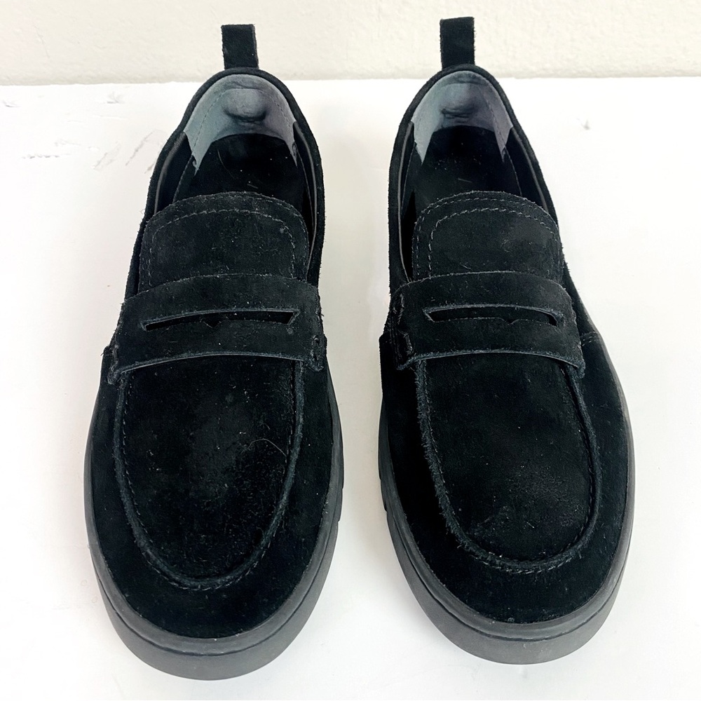 Vionic Black Suede Penny Loafers